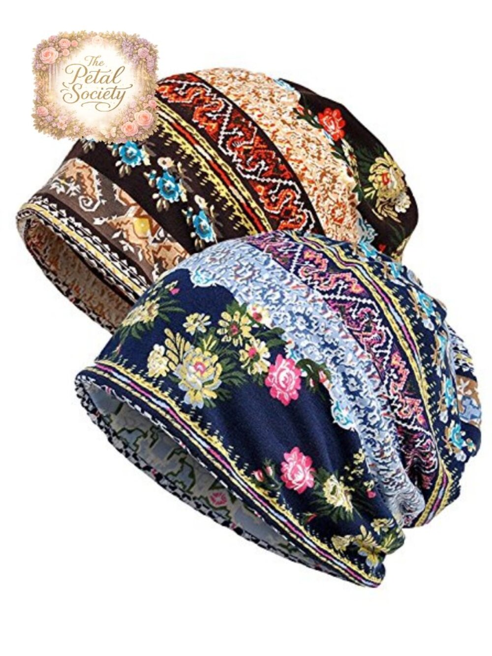 Chemo Headwear Slouchy Beanie Cap Scarf Cotton Polyester Open Top